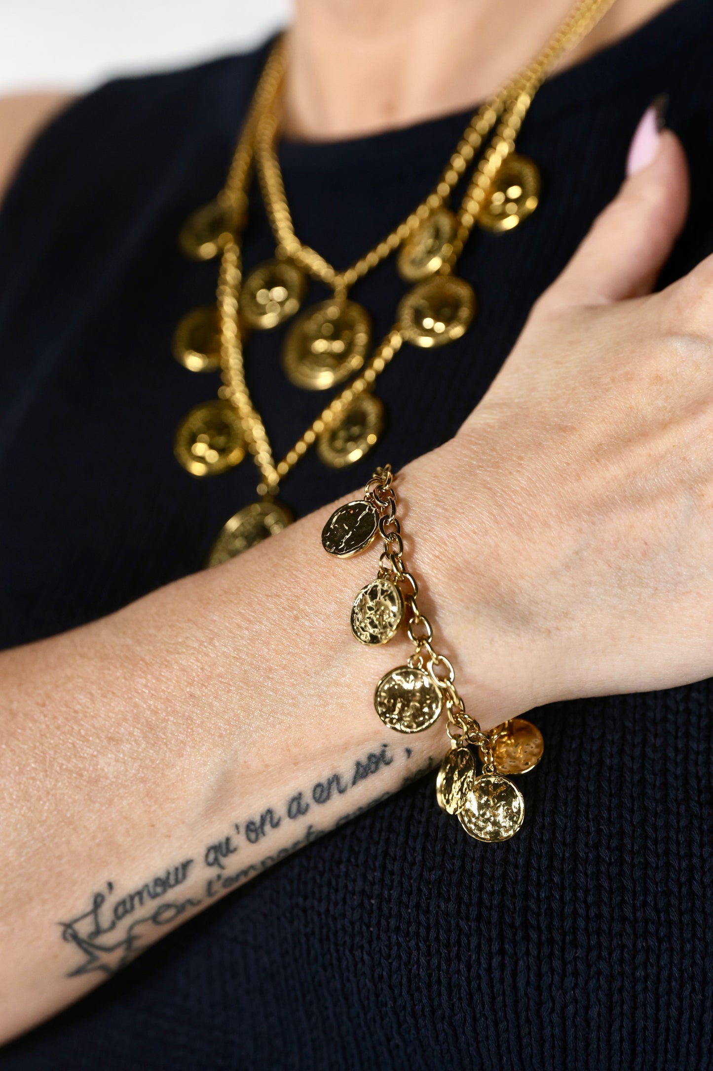 Bracelet Luna - Pampilles Dorées en acier inoxydable