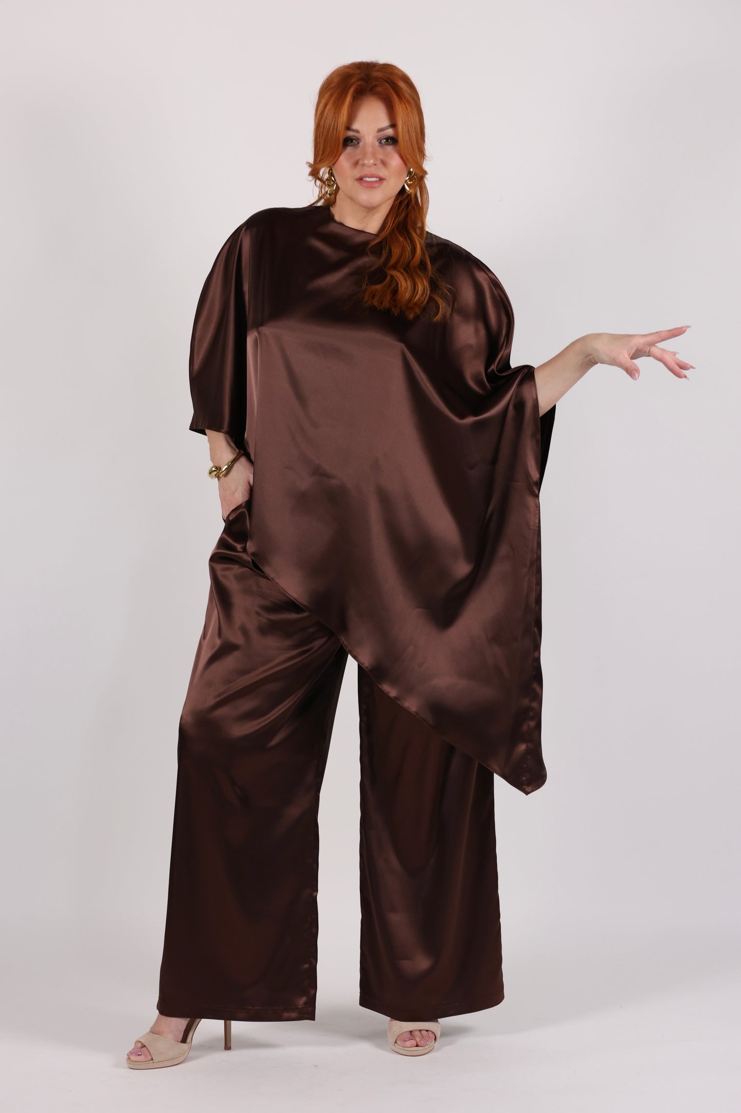 Pantalon ﬂuide satiné Lisa